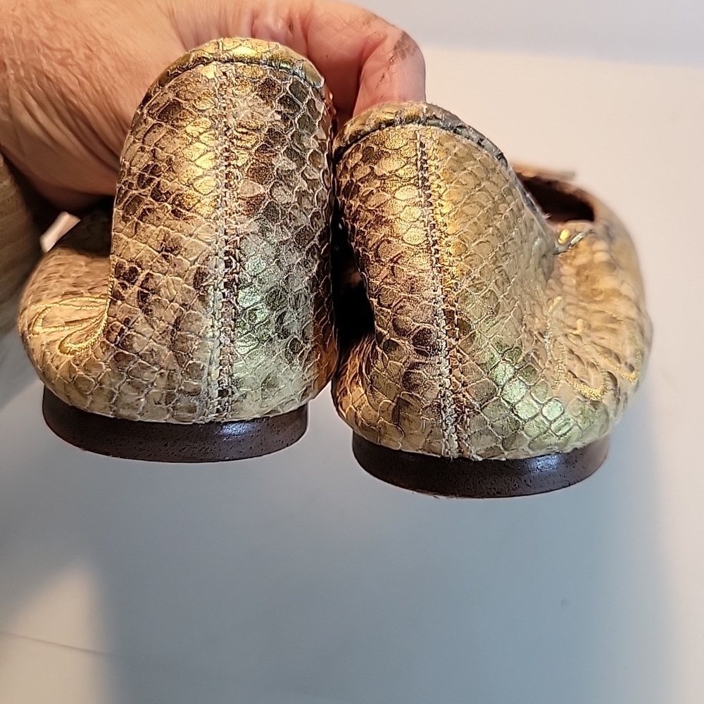 Sam Edelman Metallic Snake Print Flats - Picture 7 of 12